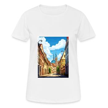 Würzburg Allemagne Vintage voyage affiche Souvenir - T-shirt respirant Femme - blanc - Devant - AI Model Female 172 dark (172cm)