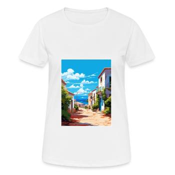 Tarifa Spanien Vintage Reiseposter WPA Souvenir - Frauen T-Shirt atmungsaktiv - Weiß - Vorne - AI Model Female 172 dark (172cm)