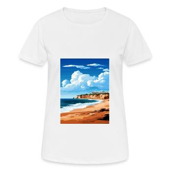 Sagres Portugal Vintage Travel Poster WPA Souvenir - Women's Breathable T-Shirt - white - Front - AI Model Female 172 dark (172cm)