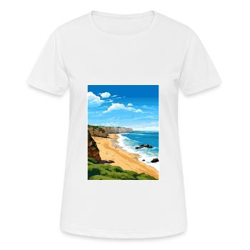 Sagres Portugal Vintage Travel Poster WPA Souvenir - Women's Breathable T-Shirt - white - Front - AI Model Female 172 dark (172cm)