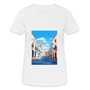Tavira Portugal Vintage Reiseposter WPA Souvenir - Frauen T-Shirt atmungsaktiv - Weiß - Vorne - AI Model Female 172 dark (172cm)