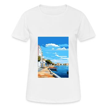 Tavira Portugal Vintage Reiseposter WPA Souvenir - Frauen T-Shirt atmungsaktiv - Weiß - Vorne - AI Model Female 172 dark (172cm)
