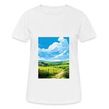 Pensrose Estate Cornwall Vintage Reiseposter WPA - Frauen T-Shirt atmungsaktiv - Weiß - Vorne - AI Model Female 172 dark (172cm)