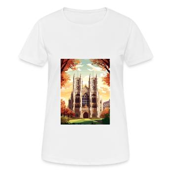 Westminster Abbey London Vintage Reiseposter WPA - Frauen T-Shirt atmungsaktiv - Weiß - Vorne - AI Model Female 172 dark (172cm)