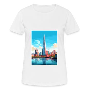 The Shard London England Vintage Travel Poster WPA - Women's Breathable T-Shirt - white - Front - AI Model Female 172 dark (172cm)