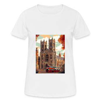 Westminster Abbey London Vintage Reiseposter WPA - Frauen T-Shirt atmungsaktiv - Weiß - Vorne - AI Model Female 172 dark (172cm)