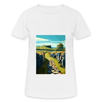 Hadrian S National Trail Vintage Reiseposter WPA - Frauen T-Shirt atmungsaktiv - Weiß - Vorne - AI Model Female 172 dark (172cm)