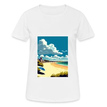 Bournemouth Angleterre plage Vintage affiche de voyage - T-shirt respirant Femme - blanc - Devant - AI Model Female 172 dark (172cm)