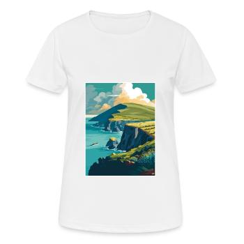 Péninsule de Dingle Irlande Vintage voyage affiche WPA - T-shirt respirant Femme - blanc - Devant - AI Model Female 172 dark (172cm)