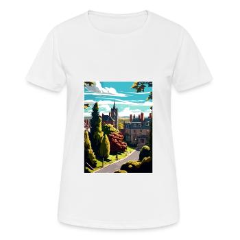 Halifax Angleterre Yorkshire Vintage affiche de voyage - T-shirt respirant Femme - blanc - Devant - AI Model Female 172 dark (172cm)