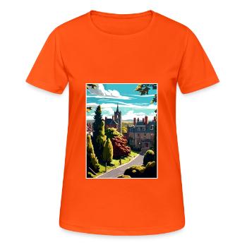 Halifax Angleterre Yorkshire Vintage affiche de voyage - T-shirt respirant Femme - orange néon - Devant - AI Model Female 172 dark (172cm)