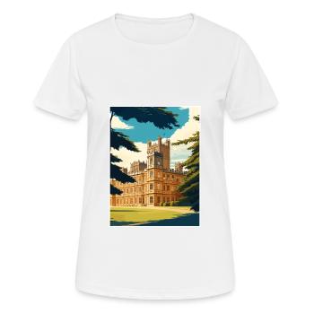 Highclere Castle England Vintage Travel Poster WPA - Women's Breathable T-Shirt - white - Front - AI Model Female 172 dark (172cm)