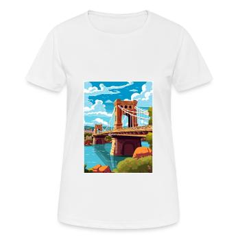 Bristol England Bridge Vintage Travel Poster WPA - Women's Breathable T-Shirt - white - Front - AI Model Female 172 dark (172cm)