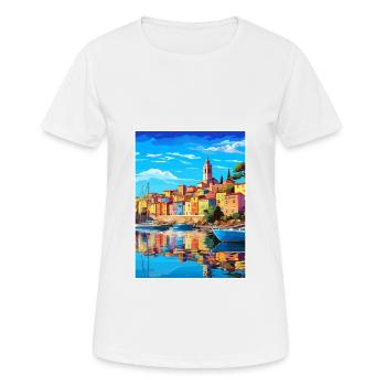 La Spezia Italien Vintage Reiseposter WPA Souvenir - Frauen T-Shirt atmungsaktiv - Weiß - Vorne - AI Model Female 172 dark (172cm)