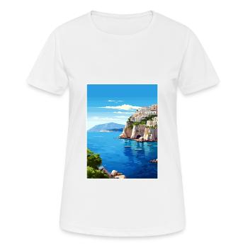 Capri Italy Decoration Vintage Travel Poster WPA - Women's Breathable T-Shirt - white - Front - AI Model Female 172 dark (172cm)