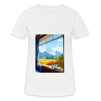 Orient Express Europe déco Vintage Affiche de voyage - T-shirt respirant Femme - blanc - Devant - AI Model Female 172 dark (172cm)
