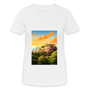 Athens Greece Decoration Vintage Travel Poster WPA - Women's Breathable T-Shirt - white - Front - AI Model Female 172 dark (172cm)