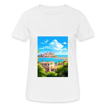 Palma De Mallorca Spain Vintage Travel Poster WPA - Women's Breathable T-Shirt - white - Front - AI Model Female 172 dark (172cm)