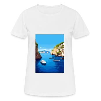 Capri Italien Dekoration Vintage Reiseposter WPA - Frauen T-Shirt atmungsaktiv - Weiß - Vorne - AI Model Female 172 dark (172cm)