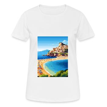 Sicile Italie Décoration Vintage Voyage Affiche WPA - T-shirt respirant Femme - blanc - Devant - AI Model Female 172 dark (172cm)