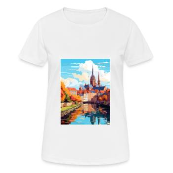 Amiens France Vintage Travel Poster WPA Souvenir - Women's Breathable T-Shirt - white - Front - AI Model Female 172 dark (172cm)
