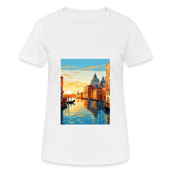 Venedig Italien Dekoration Markusplatz Souvenir - Frauen T-Shirt atmungsaktiv - Weiß - Vorne - AI Model Female 172 dark (172cm)