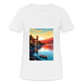 Gardasee Dekoration Vintage Reiseposter WPA - Frauen T-Shirt atmungsaktiv - Weiß - Vorne - AI Model Female 172 dark (172cm)