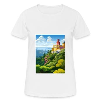 Sintra Portugal Vintage voyage affiche WPA Souvenir - T-shirt respirant Femme - blanc - Devant - AI Model Female 172 dark (172cm)