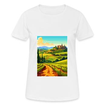 Toscane Italie Décoration Vintage Voyage Affiche WPA - T-shirt respirant Femme - blanc - Devant - AI Model Female 172 dark (172cm)