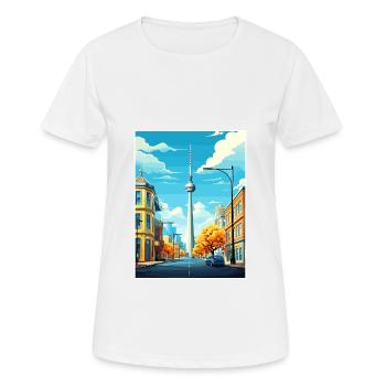Berlin Germany Vintage Travel Poster WPA Souvenir - Women's Breathable T-Shirt - white - Front - AI Model Female 172 dark (172cm)