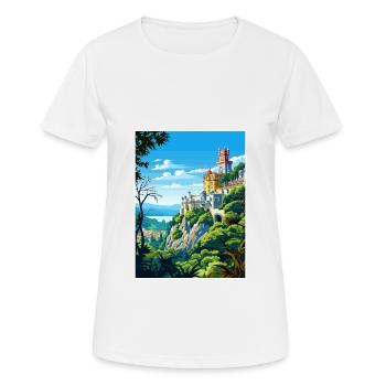 Sintra Portugal Vintage voyage affiche WPA Souvenir - T-shirt respirant Femme - blanc - Devant - AI Model Female 172 dark (172cm)