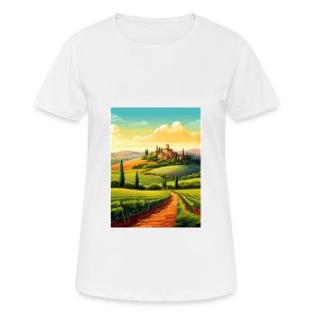 Toscane Italie Décoration Vintage Voyage Affiche WPA - T-shirt respirant Femme - blanc - Devant - AI Model Female 172 dark (172cm)