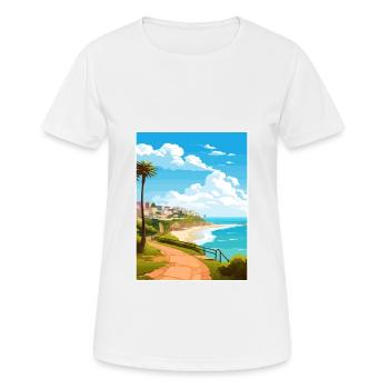 Estoril Portugal Vintage voyage affiche Souvenir - T-shirt respirant Femme - blanc - Devant - AI Model Female 172 dark (172cm)