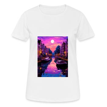 Amsterdam Netherlands Vintage Travel Poster WPA - Women's Breathable T-Shirt - white - Front - AI Model Female 172 dark (172cm)