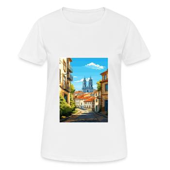 Braga Portugal Vintage voyage affiche WPA Souvenir - T-shirt respirant Femme - blanc - Devant - AI Model Female 172 dark (172cm)