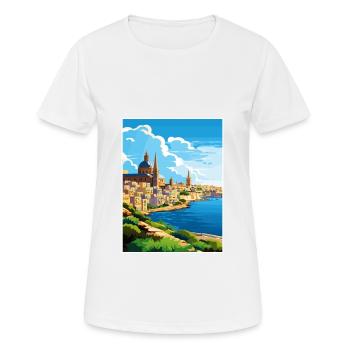 Malta Vintage Travel Poster WPA Souvenir - Women's Breathable T-Shirt - white - Front - AI Model Female 172 dark (172cm)