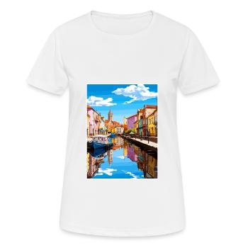 Aveiro Portugal Vintage voyage affiche WPA Souvenir - T-shirt respirant Femme - blanc - Devant - AI Model Female 172 dark (172cm)