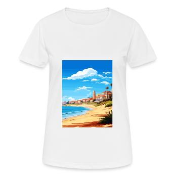 Cascais Portugal Vintage voyage affiche Souvenir - T-shirt respirant Femme - blanc - Devant - AI Model Female 172 dark (172cm)