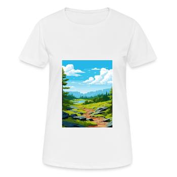 Serra Da Estrela Portugal Affiche de voyage Vintage - T-shirt respirant Femme - blanc - Devant - AI Model Female 172 dark (172cm)