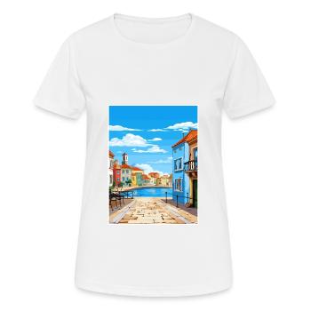 Aveiro Portugal Vintage voyage affiche WPA Souvenir - T-shirt respirant Femme - blanc - Devant - AI Model Female 172 dark (172cm)
