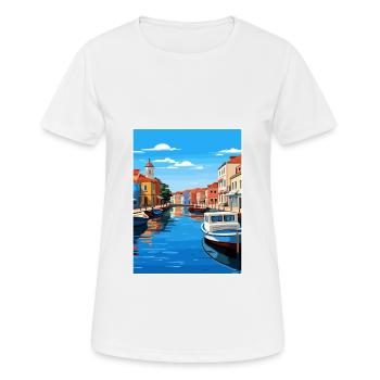 Aveiro Portugal Vintage voyage affiche WPA Souvenir - T-shirt respirant Femme - blanc - Devant - AI Model Female 172 dark (172cm)
