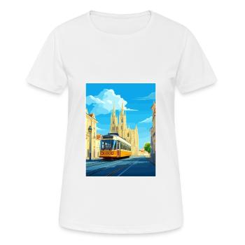 Lissabon Portugal Vintage Reiseposter WPA Souvenir - Frauen T-Shirt atmungsaktiv - Weiß - Vorne - AI Model Female 172 dark (172cm)