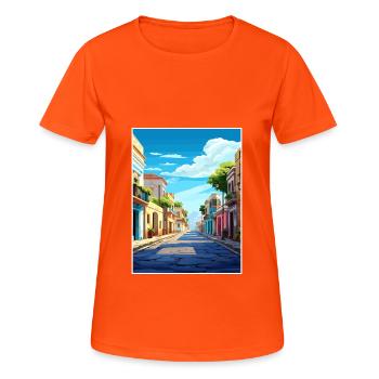 Merida Spain Vintage Travel Poster WPA Souvenir - Women's Breathable T-Shirt - neon orange - Front - AI Model Female 172 dark (172cm)