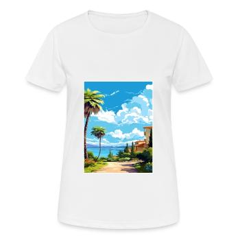Alcudia Espagne Vintage voyage affiche WPA Souvenir - T-shirt respirant Femme - blanc - Devant - AI Model Female 172 dark (172cm)