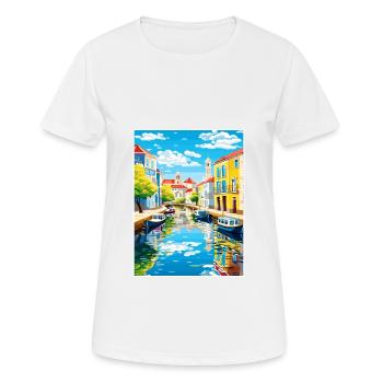 Aveiro Portugal Vintage voyage affiche WPA Souvenir - T-shirt respirant Femme - blanc - Devant - AI Model Female 172 dark (172cm)