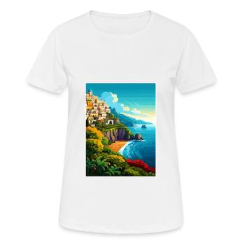 Amalfi Italie Décoration Vintage Voyage Affiche WPA - T-shirt respirant Femme - blanc - Devant - AI Model Female 172 dark (172cm)