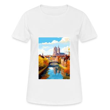 Amiens France Vintage Travel Poster WPA Souvenir - Women's Breathable T-Shirt - white - Front - AI Model Female 172 dark (172cm)