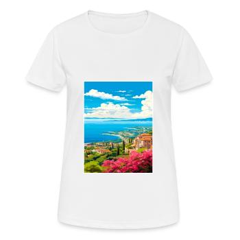 Cote D Azur Frankreich Vintage Reiseposter Souvenir - Frauen T-Shirt atmungsaktiv - Weiß - Vorne - AI Model Female 172 dark (172cm)