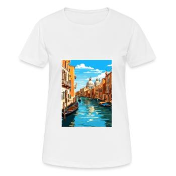 Venedig Italien Dekoration Markusplatz Souvenir - Frauen T-Shirt atmungsaktiv - Weiß - Vorne - AI Model Female 172 dark (172cm)