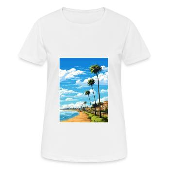 Estoril Portugal Vintage voyage affiche Souvenir - T-shirt respirant Femme - blanc - Devant - AI Model Female 172 dark (172cm)